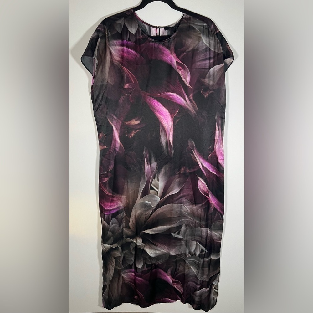 NWT Allsaints Etta Margeaux dress rose pink dark floral sz 12 witchy whimsigoth